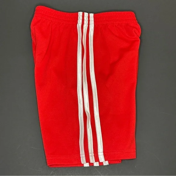Adidas Boys' Athletic Shorts Size 6 Red Elastic Waistband - Picture 4 of 9